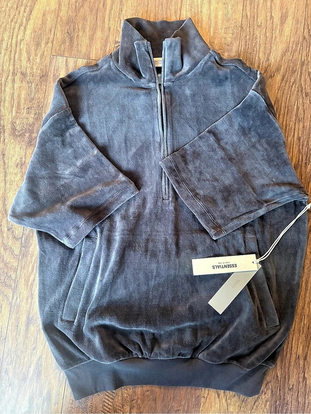 Fear of God Essentials Velour Half-Zip Pullover grey